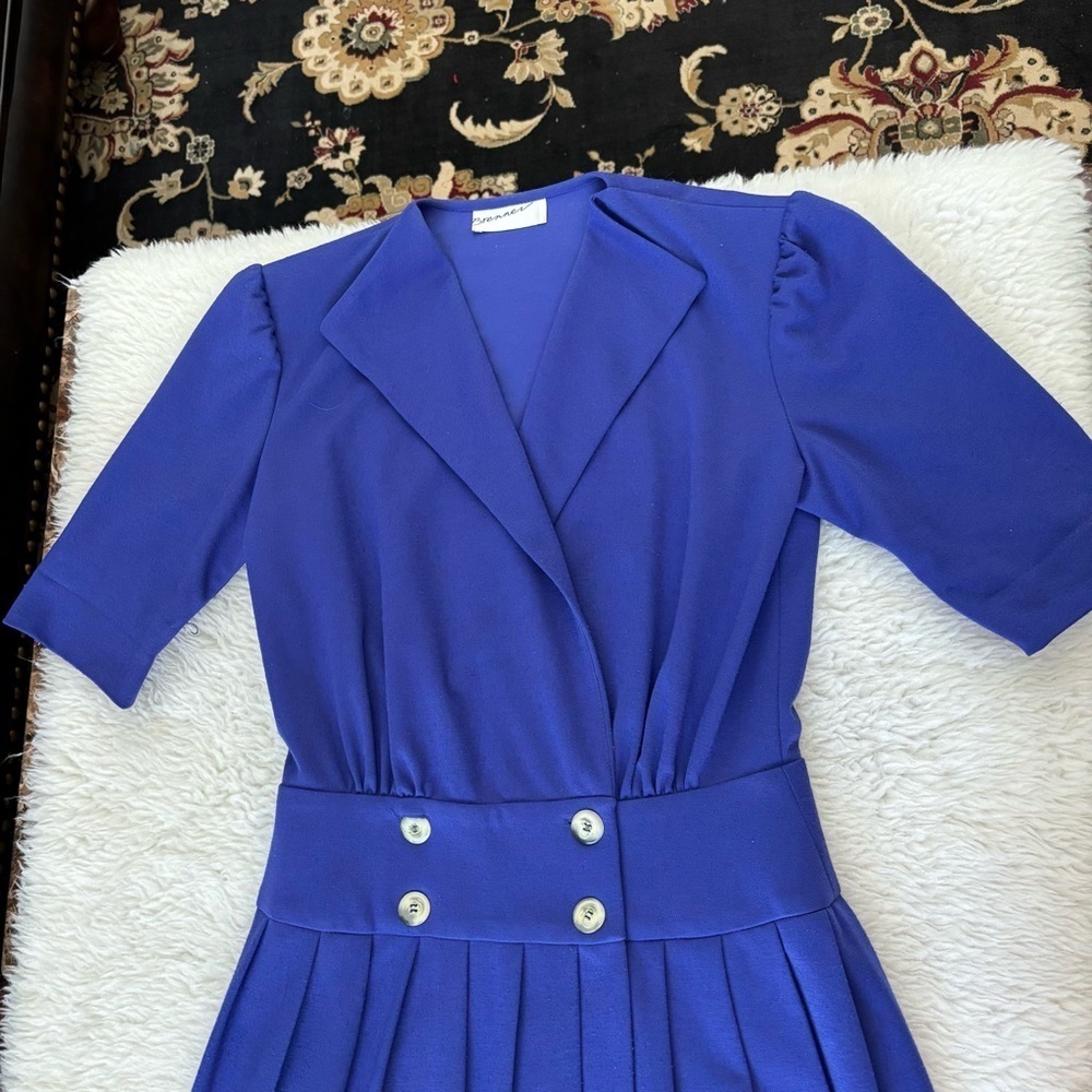 Brenner Vintage Elegant Blue Women's Dress size Medium - Picture 6 of 16